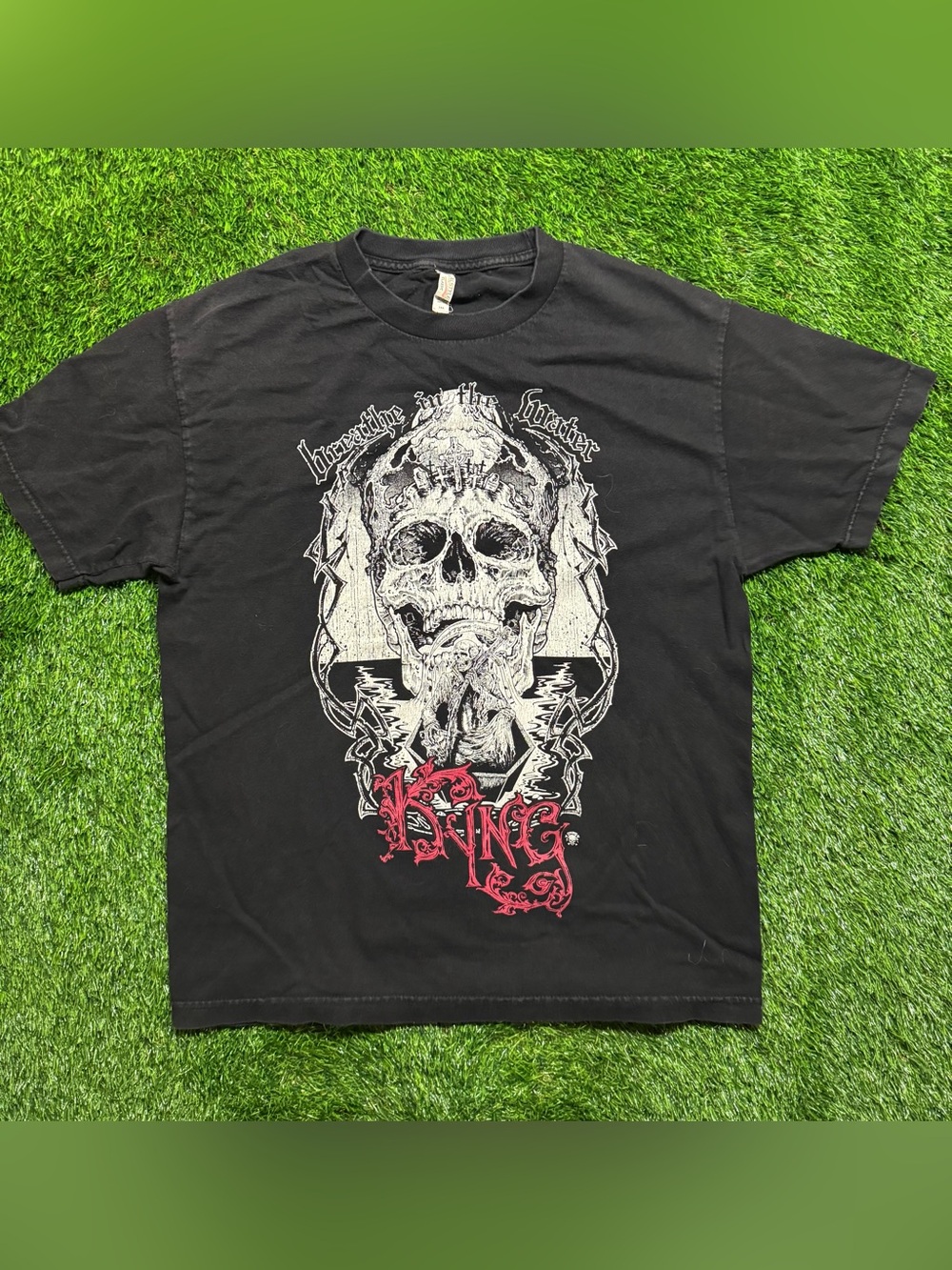 KYNG Breathe In The Water Band T Shirt Large Skull Graphic Metal Deathcore Tee